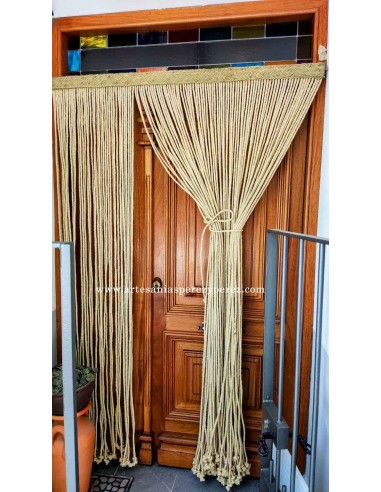 Cortina de corda de sisal natural e ripa em esparto natural