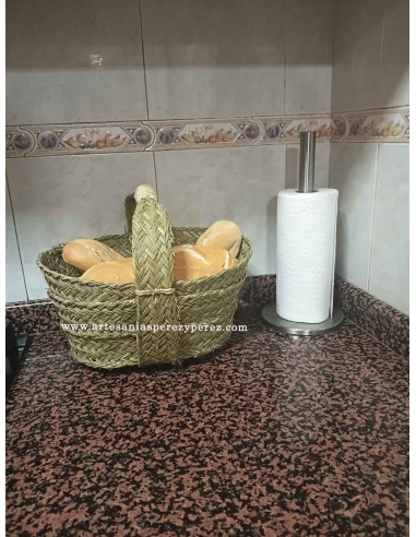 Cesta de pão oval de esparto natural