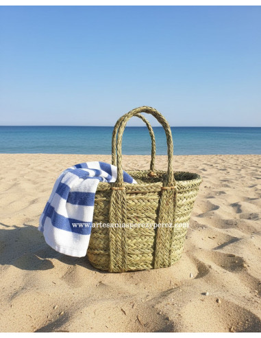 Panier-sac en sparte naturel avec poignées