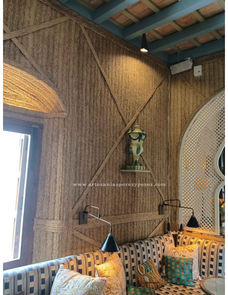 Natural Esparto Wall Covering at Posada La Sacristía