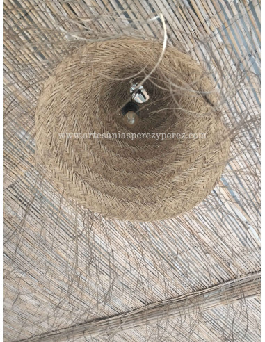 Abat-jour en sparte naturel à franges