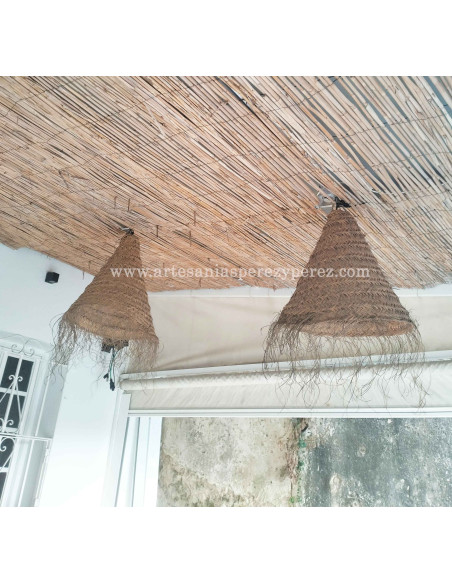 Pantalla de esparto natural con flecos